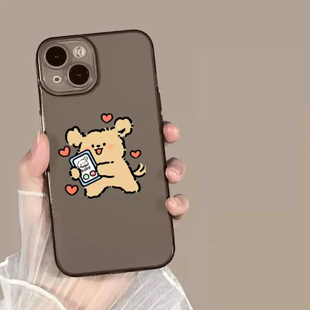 Cute Cartoon Dog Couple iPhone Case