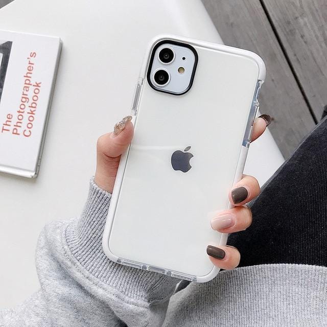 Solid Color Clear Shockproof iPhone Case