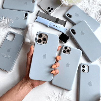 iPhone Silicone Case (Grey Blue)
