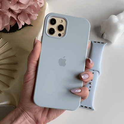 iPhone Silicone Case (Grey Blue)