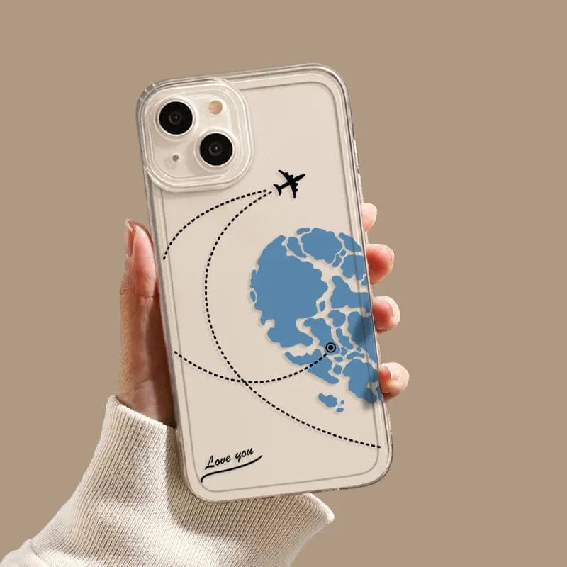 Aircraft Love Heart Couple iPhone Case