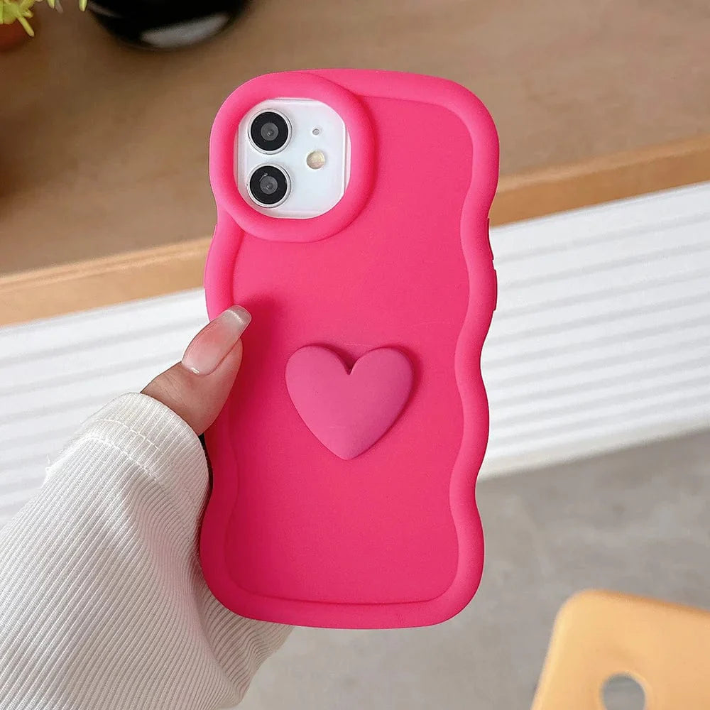 3D Love Heart Wave iPhone Case