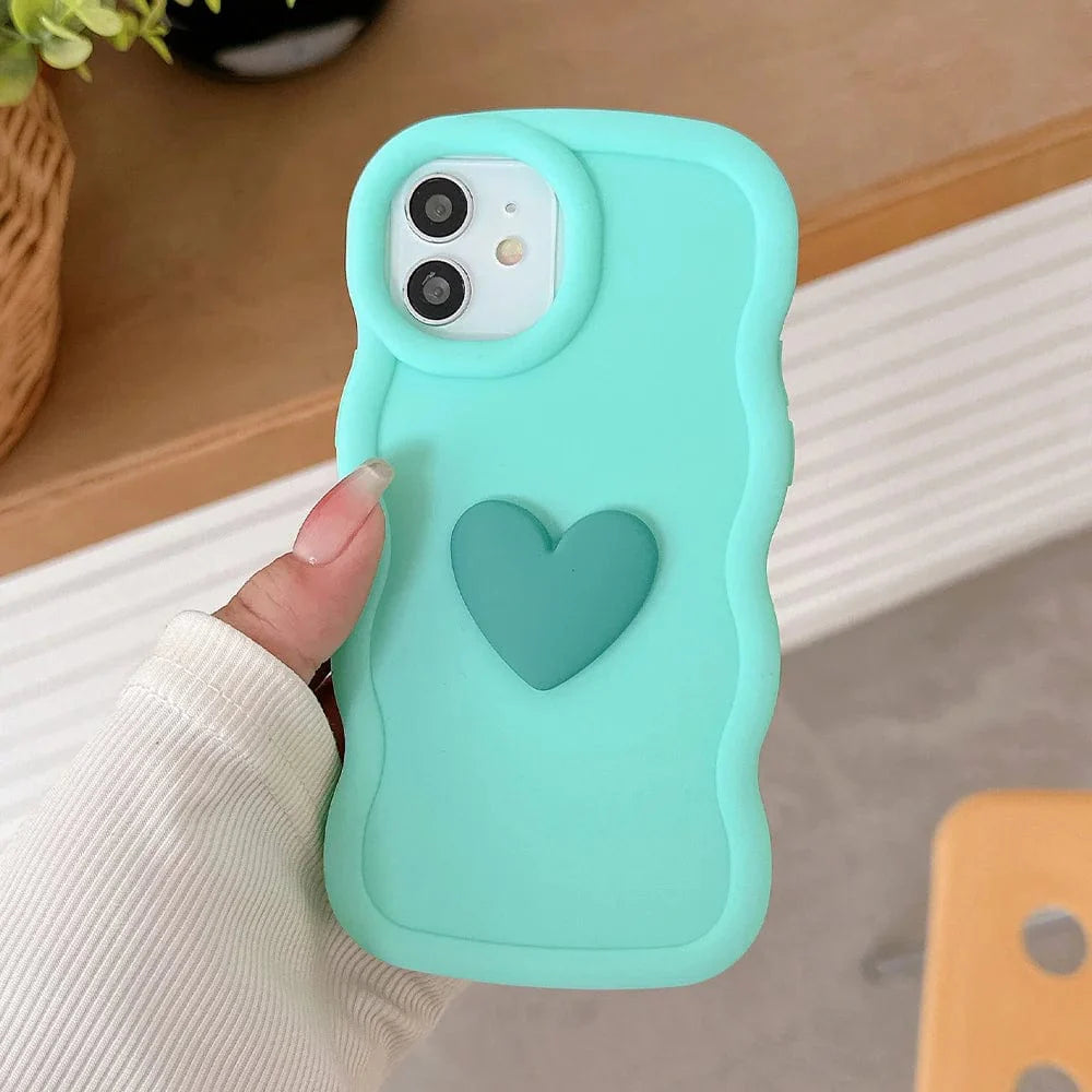 3D Love Heart Wave iPhone Case