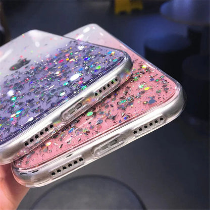 Cute Gradient Sequins Clear Glitter iPhone Case