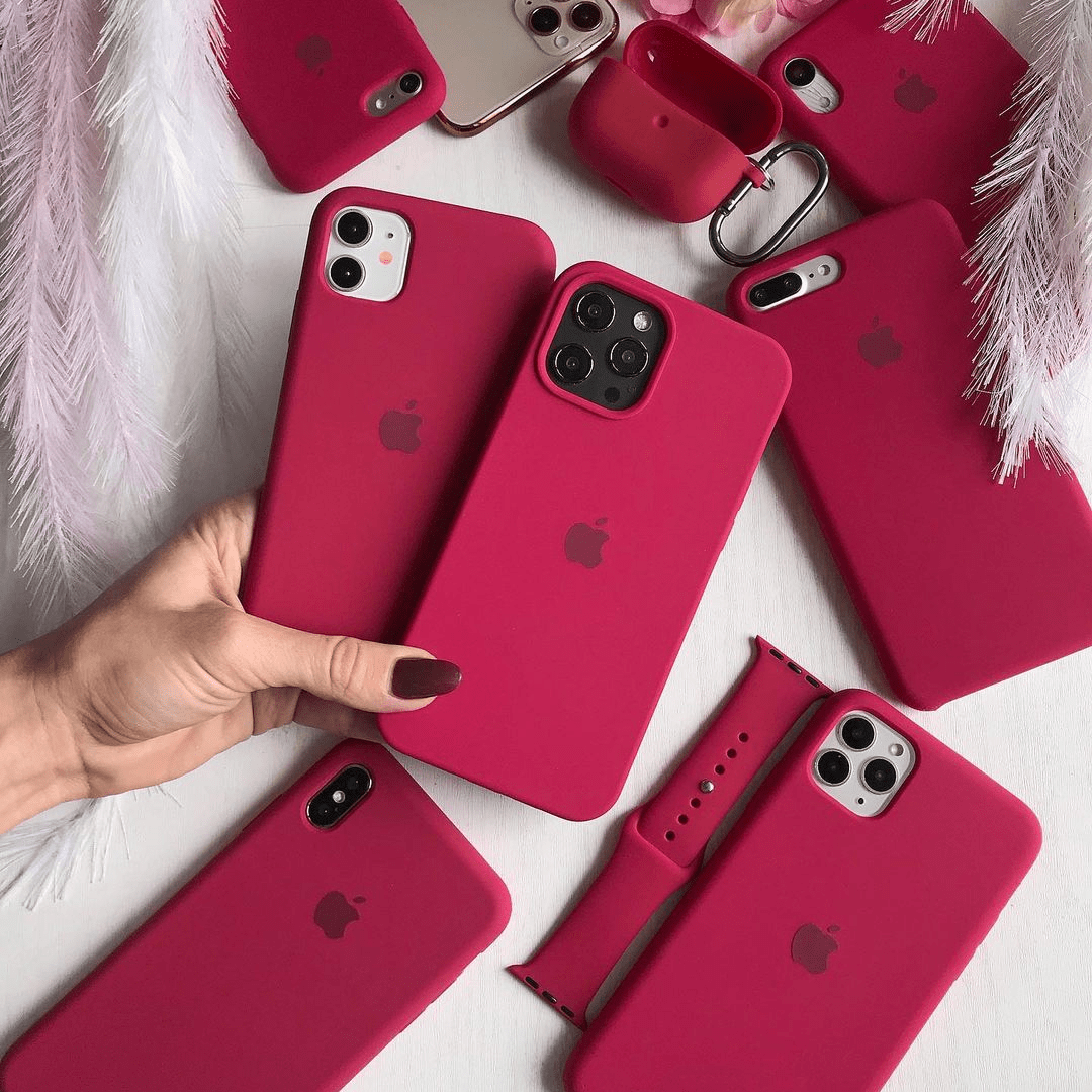 iPhone Silicone Case (Rose Red)