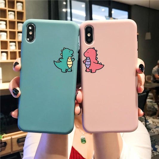 Cute Couple Dinosaur iPhone Case