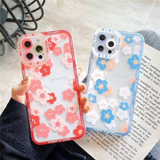 Transparent Fashion Flowers iPhone Case