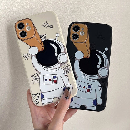 Cartoon Astronaut Planet iPhone Case